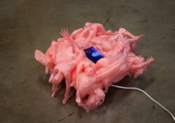 'Neverending Sunset', 2025, 3D printed sculpture in Polyethylene Terephthalate, looping video by Zhiwan Cheung